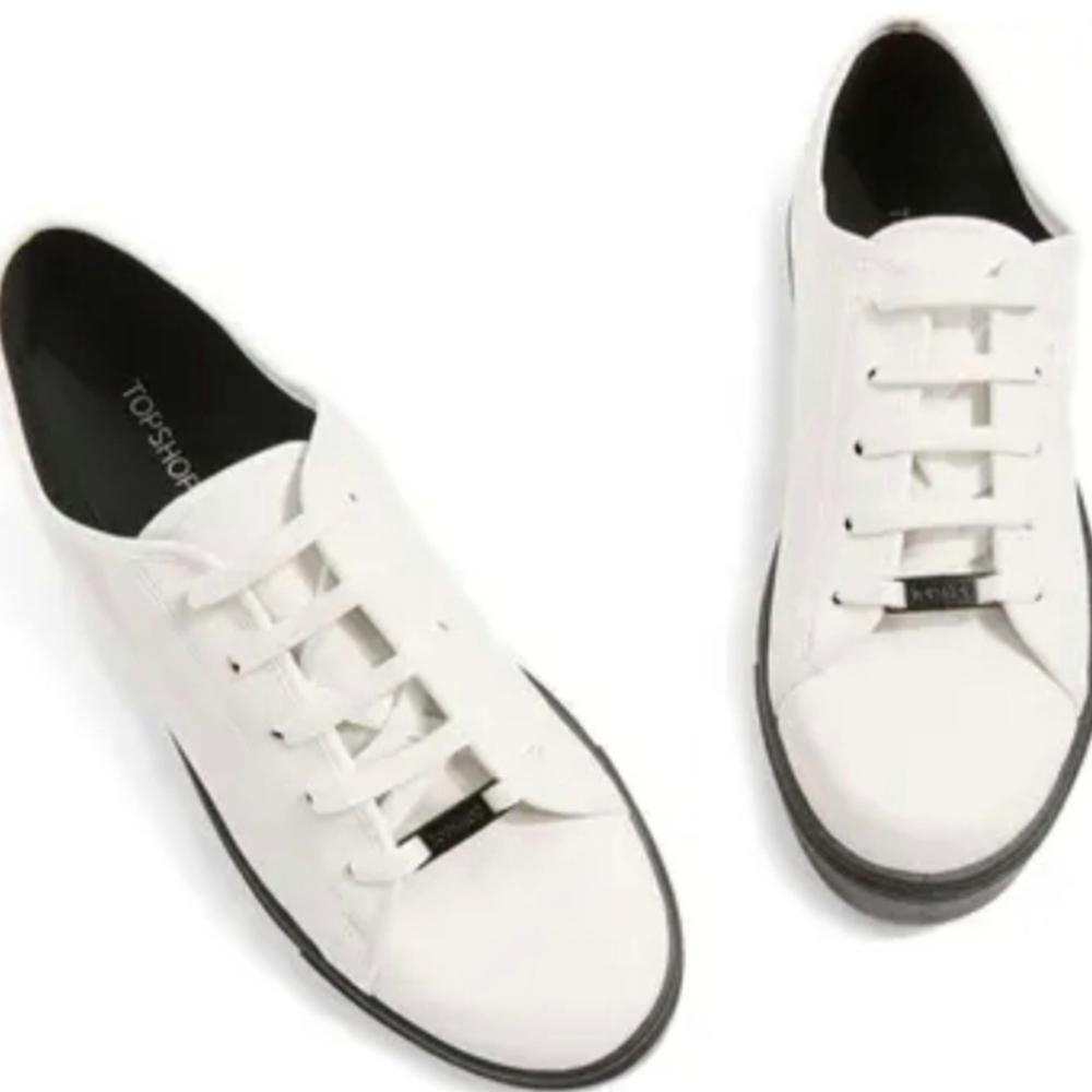 Topshop White and Black Casual Sneakers Size 7.5
